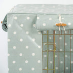 Lords &amp; Labradors Duck Egg Spot Oilcloth Dog Crate Cover to fit Midwest iCrate and Similar Sized Dog crates