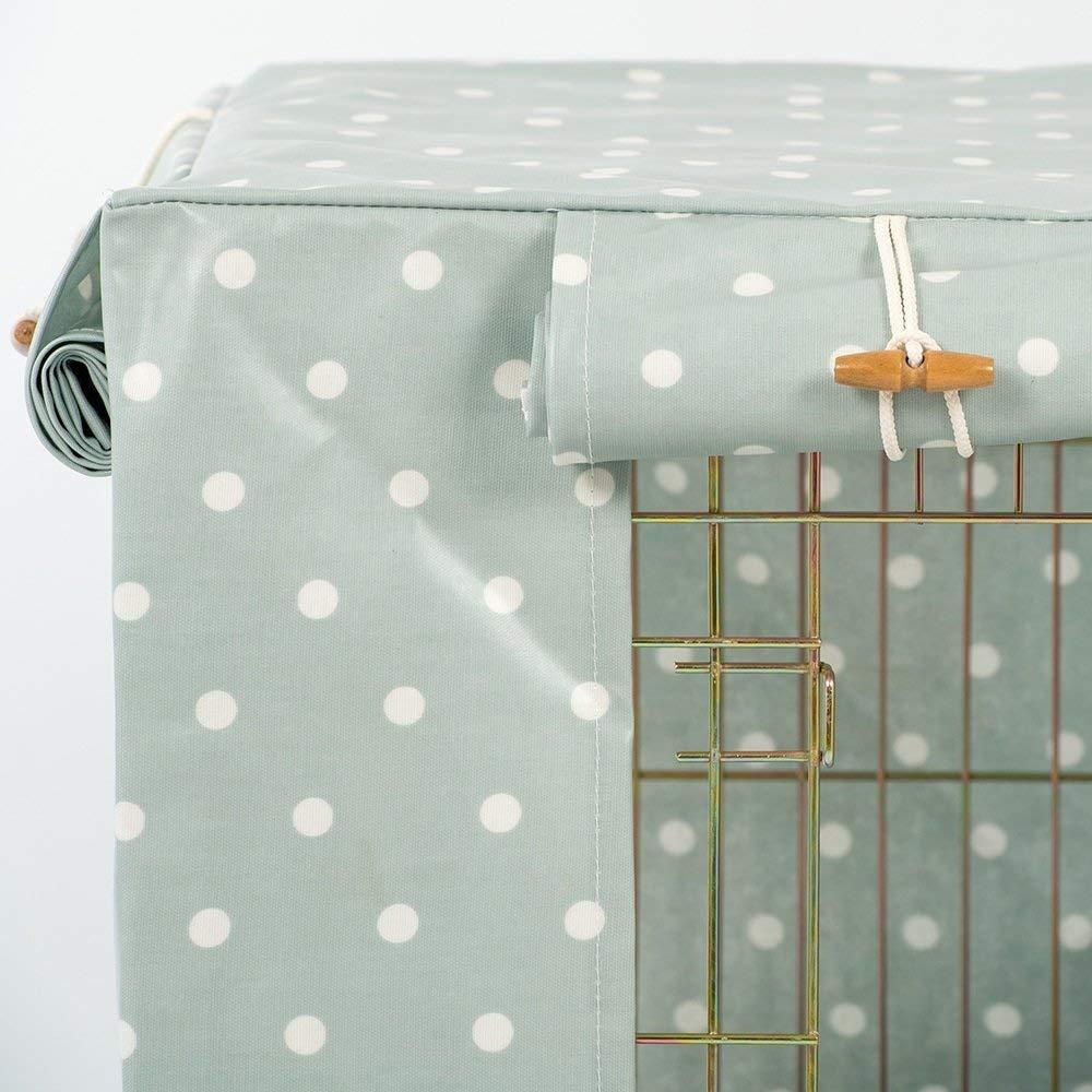 Lords &amp; Labradors Duck Egg Spot Oilcloth Dog Crate Cover to fit Midwest iCrate and Similar Sized Dog crates