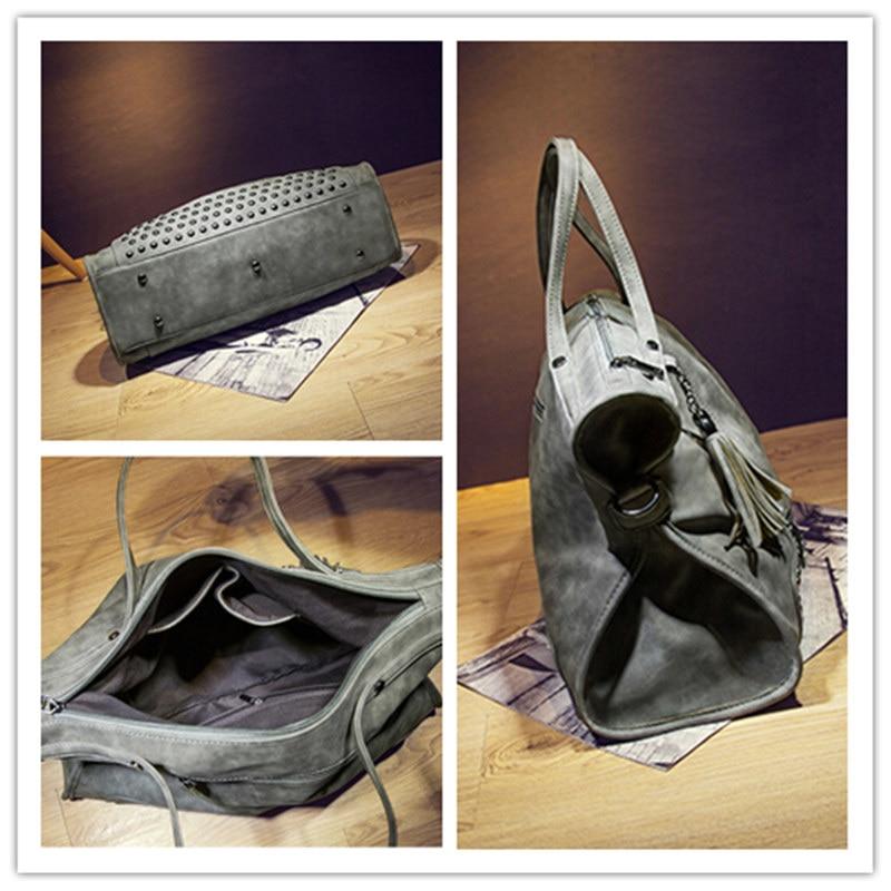 Bag - Vintage Rivet PU Leather Tassel Messenger Bag