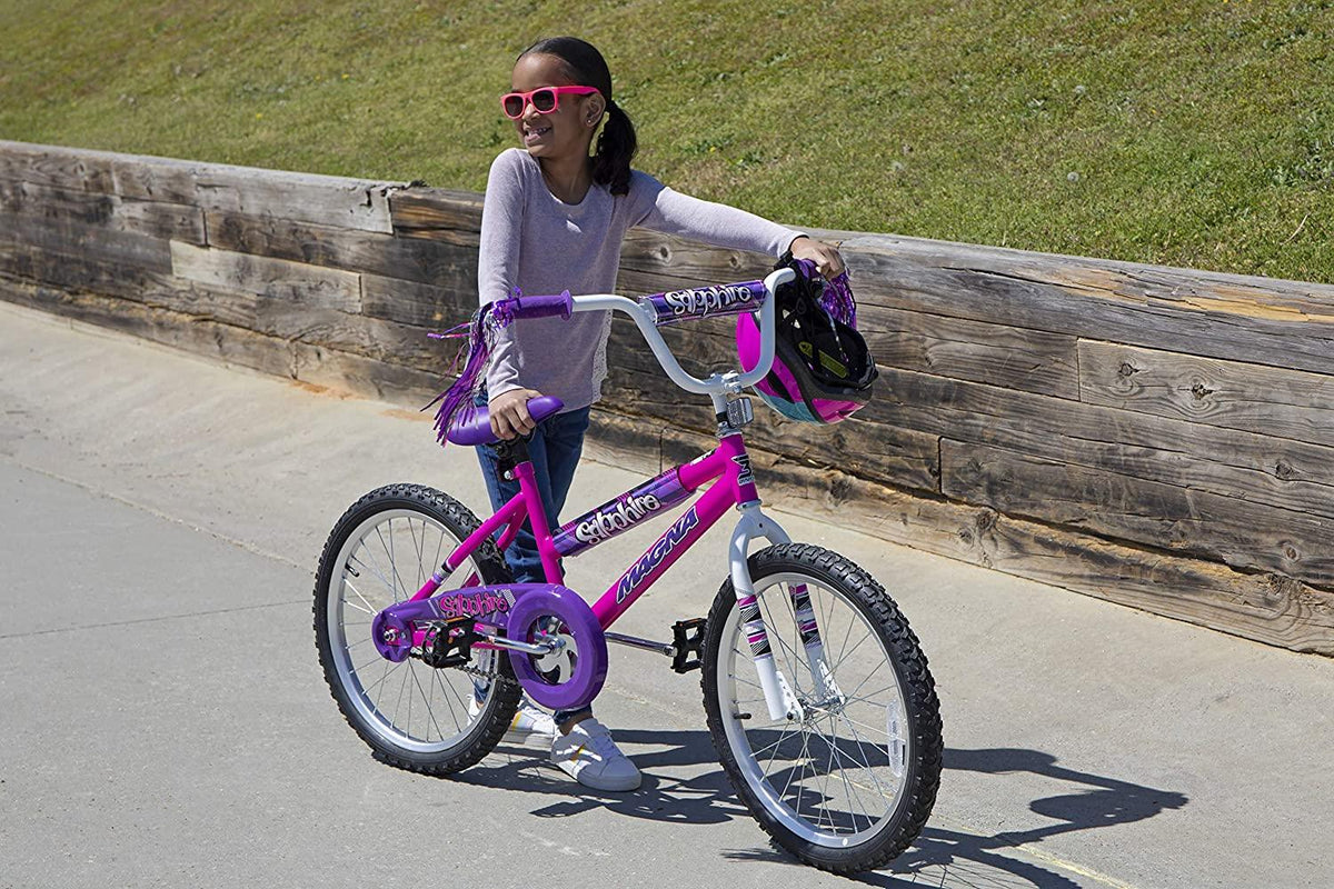 Dynacraft Magna Kids Bike Girls 20 Inch Wheels in Pink and Blue for Ages 6 and Up