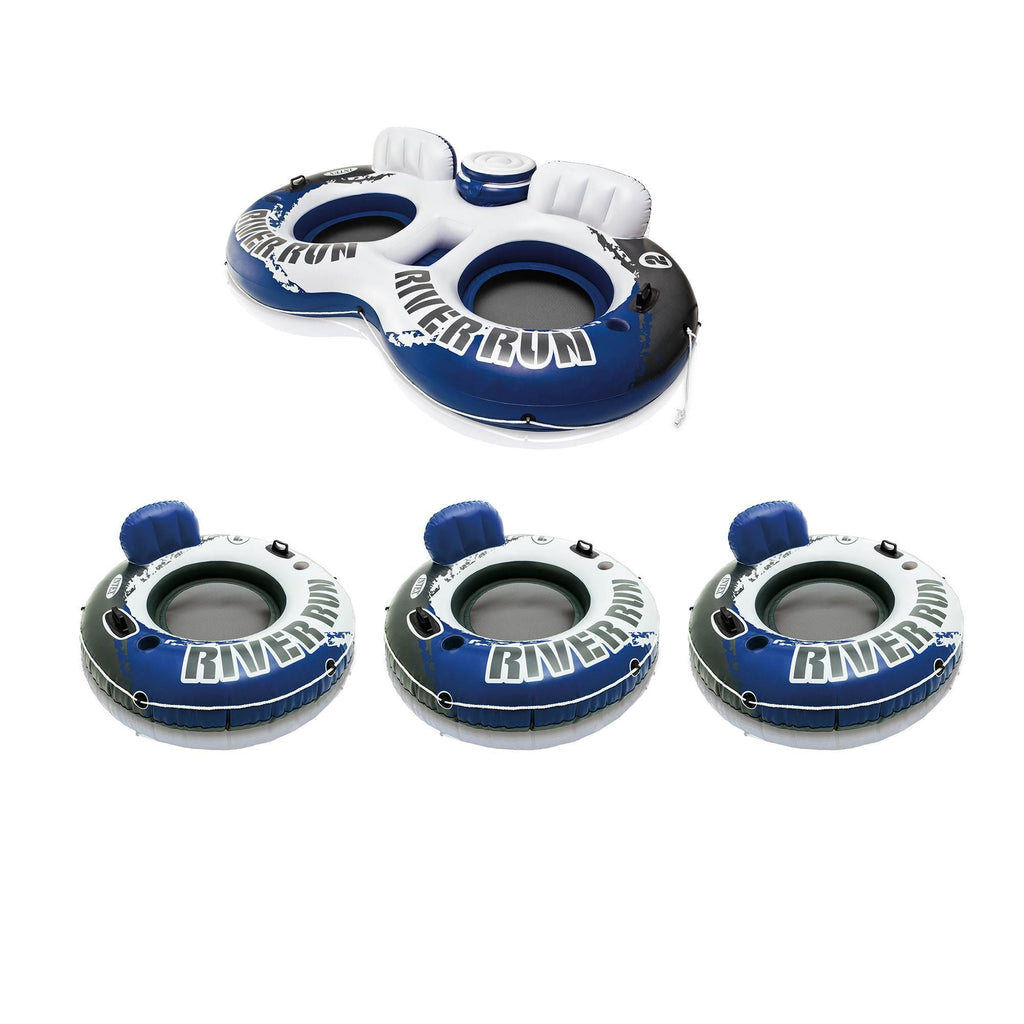 River Run II Inflatable Pool Tube Float &amp; Floating Lake Raft (3 Pack)