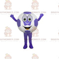BIGGYMONKEYRound Ball, Giant Purple and White Soccer Ball Mascot Costume