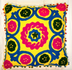 Suzani Cusion Cover, Multicolour Suzani Pillow Cover, Embroidered Cushion Cover, Indian Cushion Cover, Sofa Cushion Cover, Bench Cushion, Pin Cushion, Embroidery Handwork  Cushions (50)