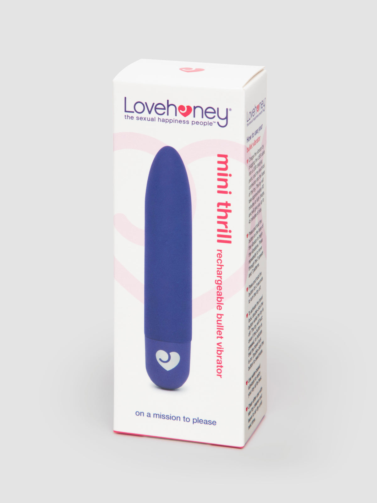 Lovehoney Mini Thrill Rechargeable Silicone Bullet Vibrator, Purple | Purple