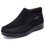 2021 Men's Casual Comfortable Flat Slip On Leather Warm Non-slip Shoes