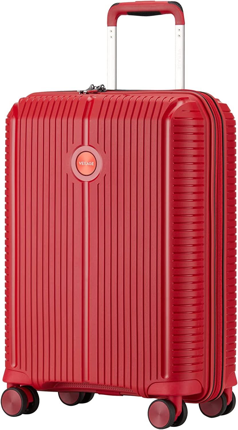 Carry On Luggage With Spinner Wheels,Expandable Hardshell Spinner Suitcase for Travel,TSA Approved (Carry-On 20-Inch,Red)
