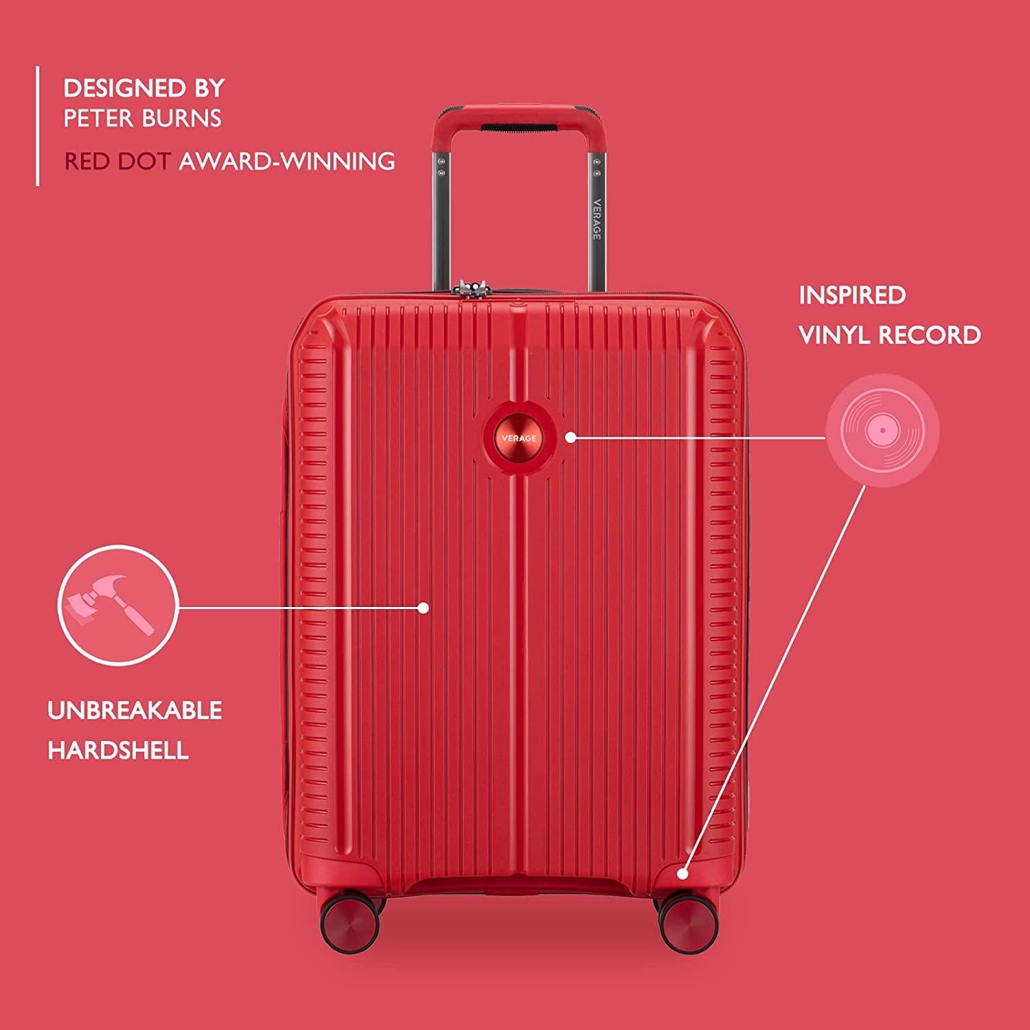 Carry On Luggage With Spinner Wheels,Expandable Hardshell Spinner Suitcase for Travel,TSA Approved (Carry-On 20-Inch,Red)
