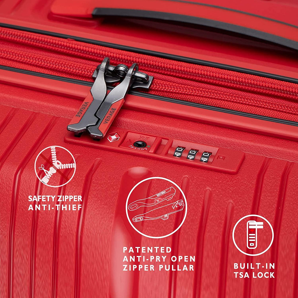 Carry On Luggage With Spinner Wheels,Expandable Hardshell Spinner Suitcase for Travel,TSA Approved (Carry-On 20-Inch,Red)
