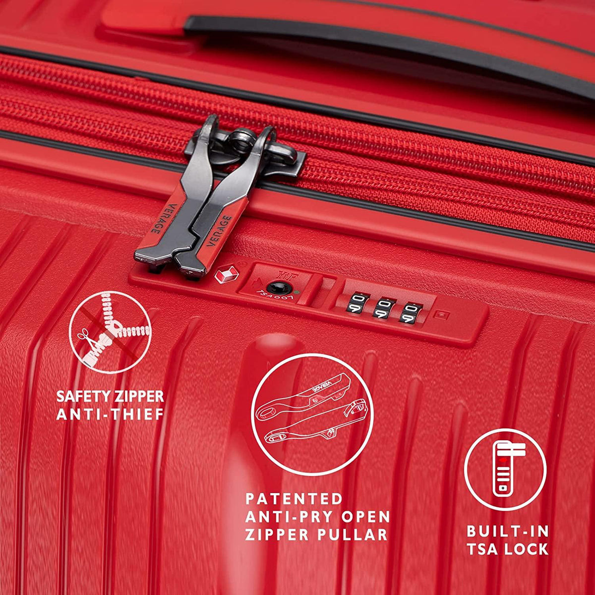 Carry On Luggage With Spinner Wheels,Expandable Hardshell Spinner Suitcase for Travel,TSA Approved (Carry-On 20-Inch,Red)