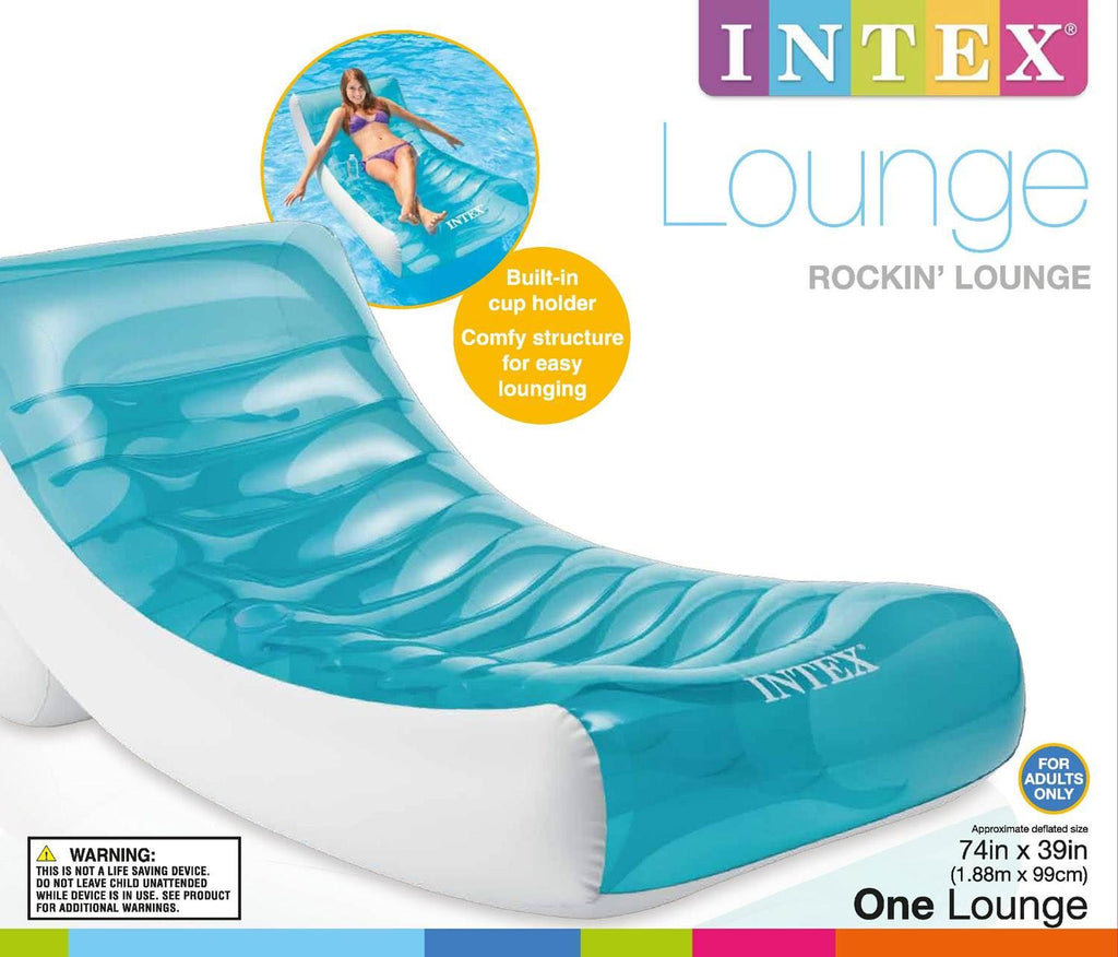 Inflatable Rockin' Lounge Swimming Pool Floating Raft Chair (4 Pack)
