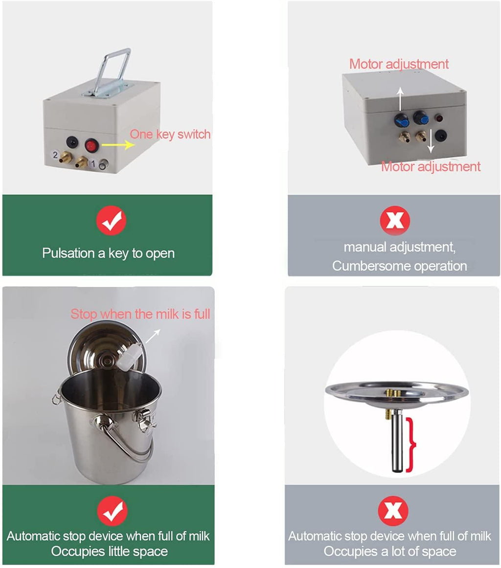 goat milking machine, cow milking machine,electric vacuum pulsation pump milker,milking supplies w/stainless steel bucket,automatic portable livestock milking equipment