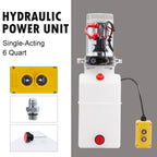 Single Acting 6qt 12V Hydraulic Pump for Truck Winches Plows RVs Tow Booms More