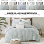 Gracie Mills Cotton Jacquard Comforter Set with Aqua Finish II10-1104 - II10-1104