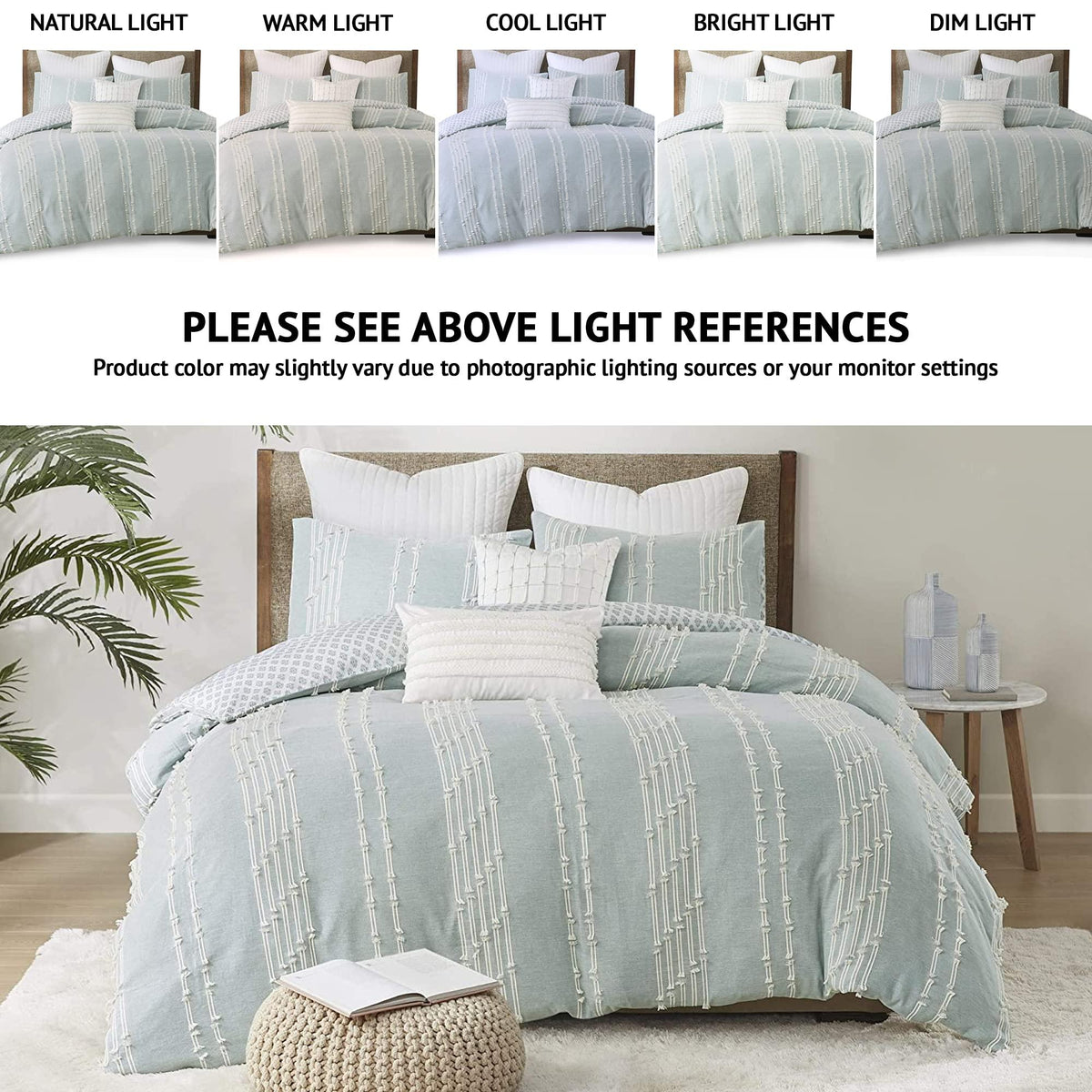 Gracie Mills Cotton Jacquard Comforter Set with Aqua Finish II10-1104 - II10-1104