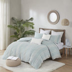 Gracie Mills Cotton Jacquard Comforter Set with Aqua Finish II10-1104 - II10-1104