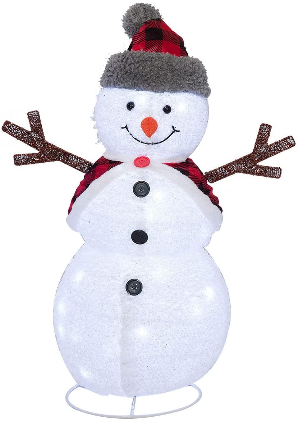JOEDOT Pre-Lit Pop-Up Twinkling Snowman Family