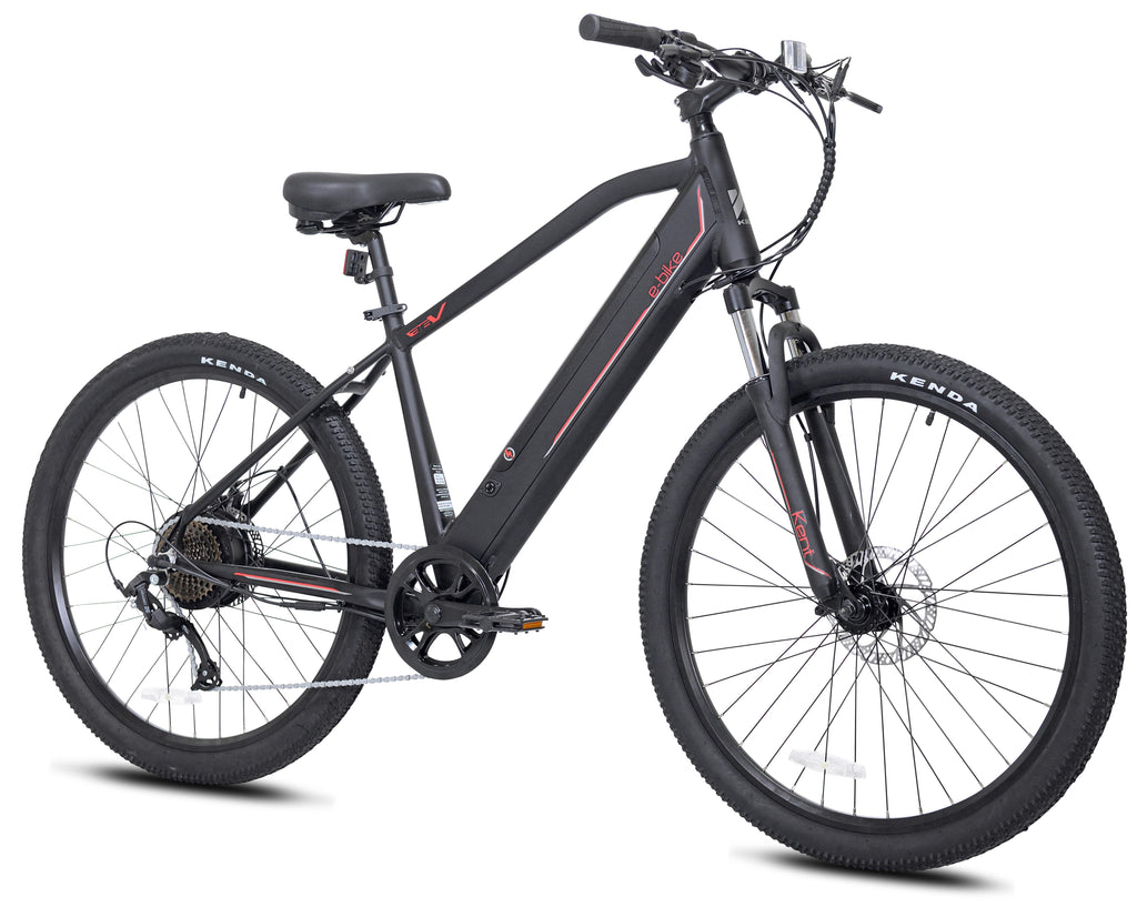Kent Bicycles Electric Pedal Assist Mountain Bike , 27.5 In. Wheels, Black E-Bike, Electric Bicycle