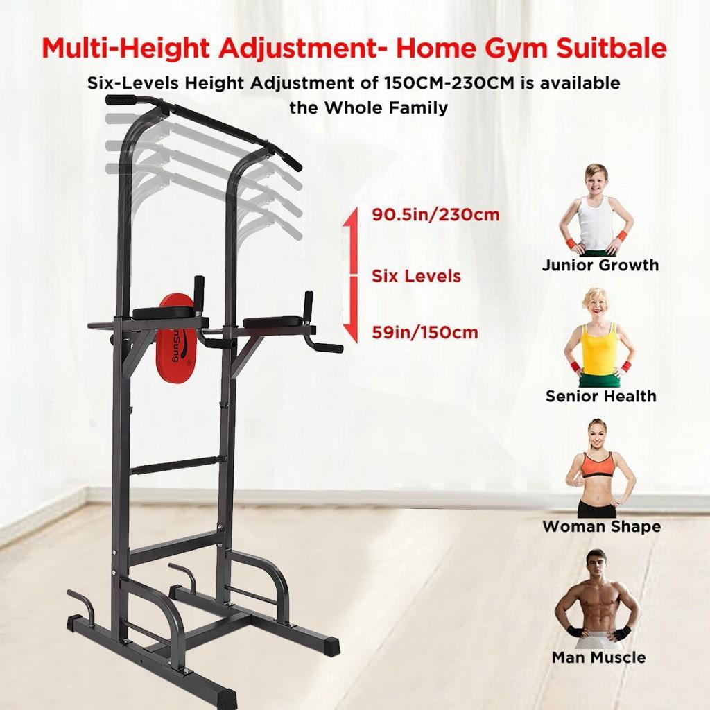 Power Tower Workout Dip Station For Home Gym Strength Training Fitness Equipment