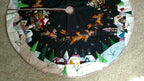 60"  Wool Santa Sleigh Reindeer CHRISTMAS TREE SKIRT Applique Embroidery