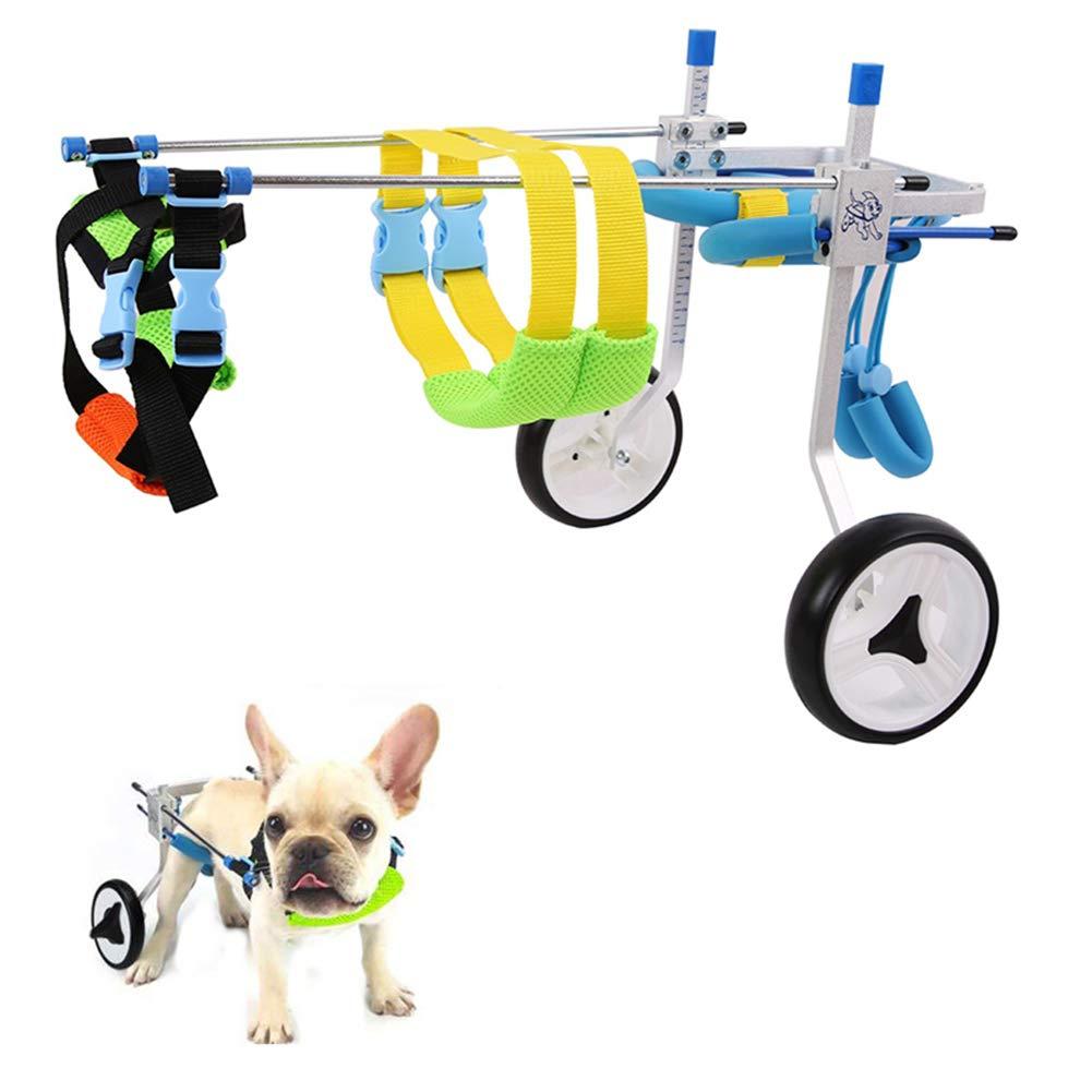 ADAHX 2 Wheel Pet Dog Cat Wheelchair Aluminium Walk Cart Scooter for Handicapped Hind Leg Adjusted Wheelchair Fit for 3-15kg Pet