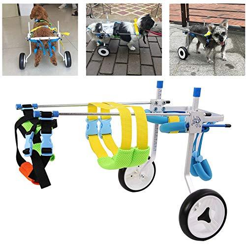 ADAHX 2 Wheel Pet Dog Cat Wheelchair Aluminium Walk Cart Scooter for Handicapped Hind Leg Adjusted Wheelchair Fit for 3-15kg Pet