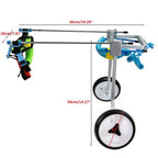 ADAHX 2 Wheel Pet Dog Cat Wheelchair Aluminium Walk Cart Scooter for Handicapped Hind Leg Adjusted Wheelchair Fit for 3-15kg Pet