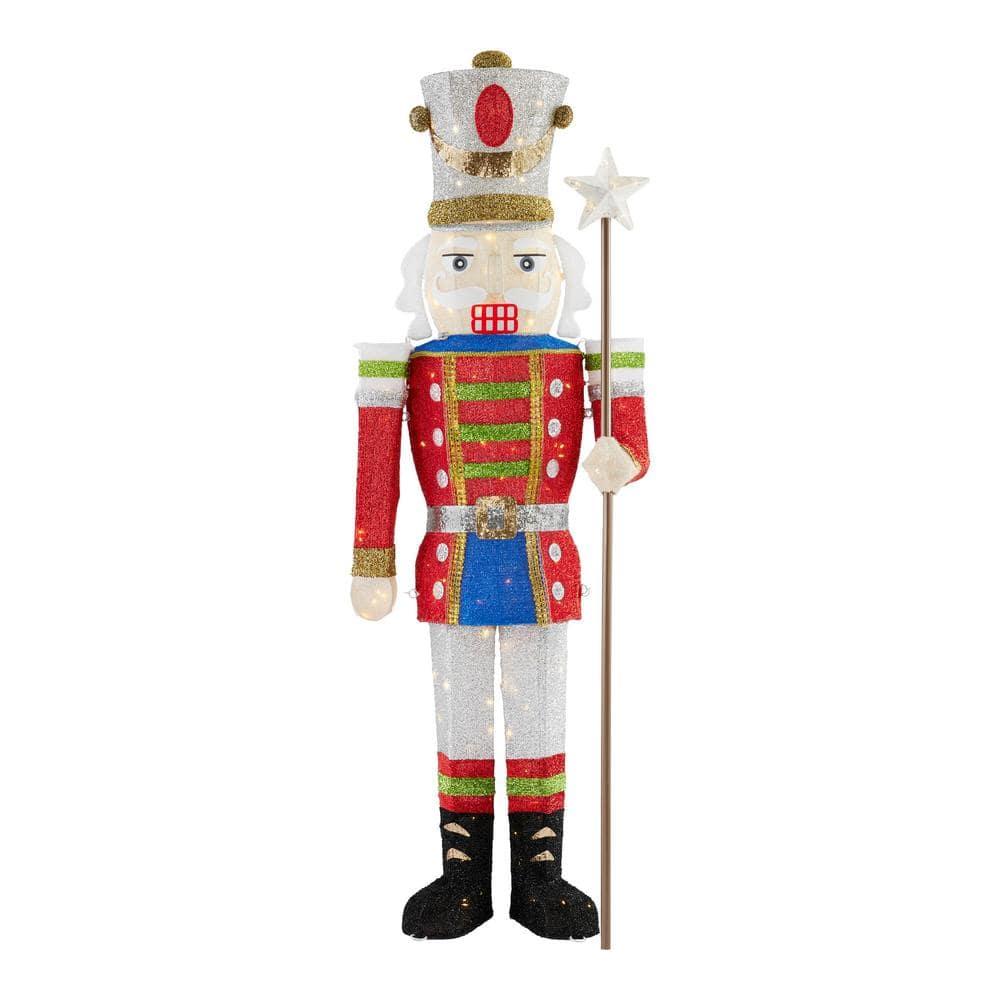 5.5 ft Warm White LED Solider Nutcracker Holiday Yard Decoration