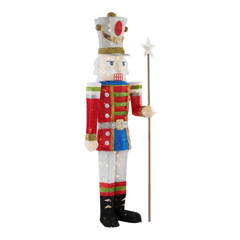 5.5 ft Warm White LED Solider Nutcracker Holiday Yard Decoration