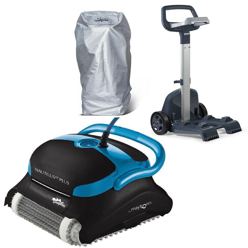 maytronics dolphin nautilus plus cc with caddy &amp; cover inground pool cleaner