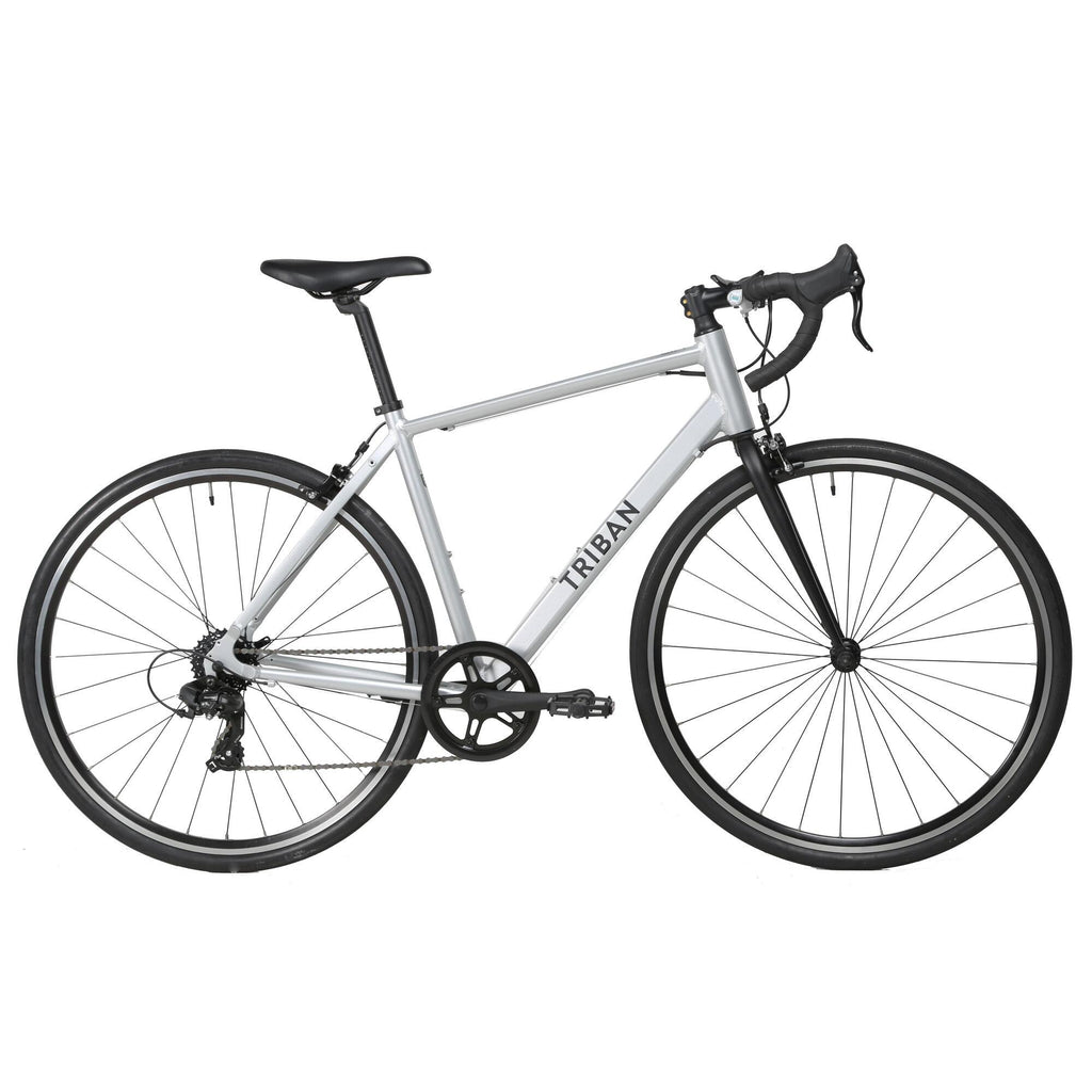 Decathlon Triban RC100 Adult Road Bike, 700 C, Silver, Small