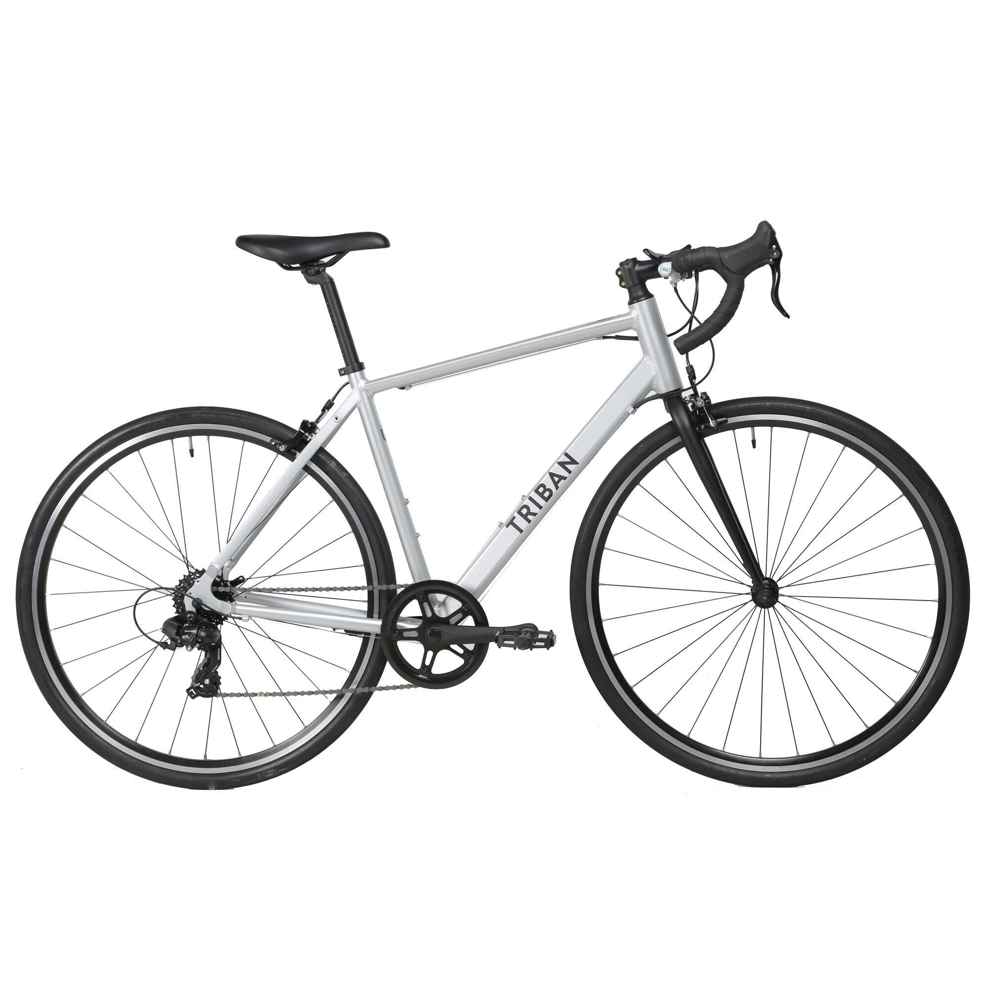 Decathlon Triban RC100 Adult Road Bike, 700 C, Silver, Small