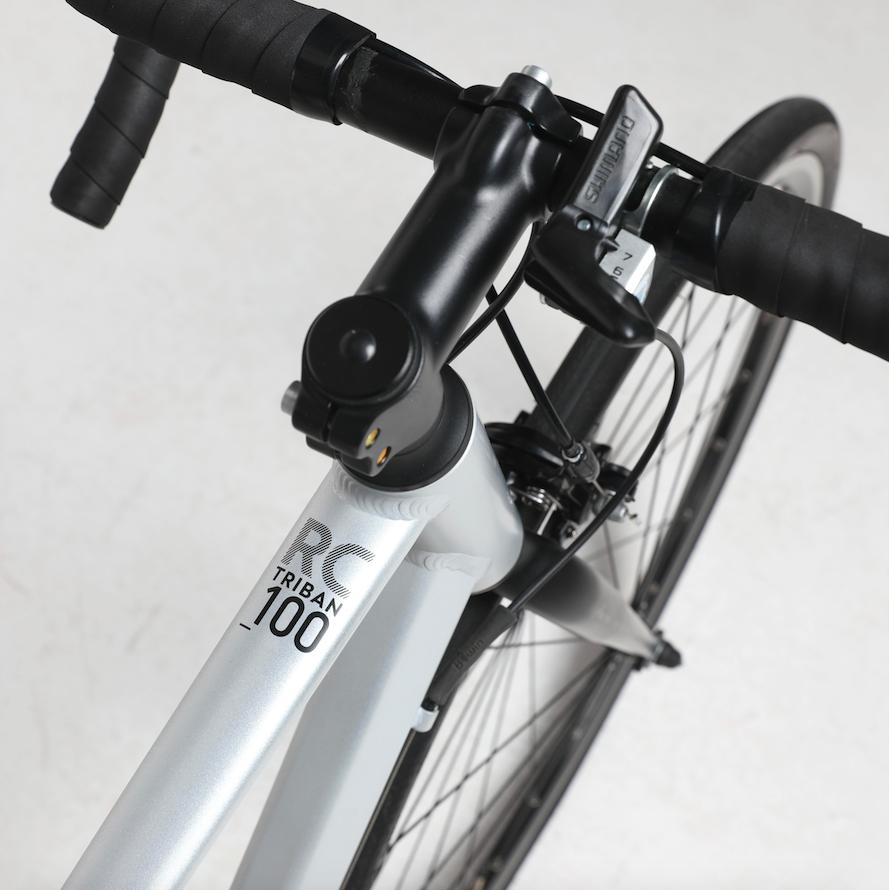 Decathlon Triban RC100 Adult Road Bike, 700 C, Silver, Large