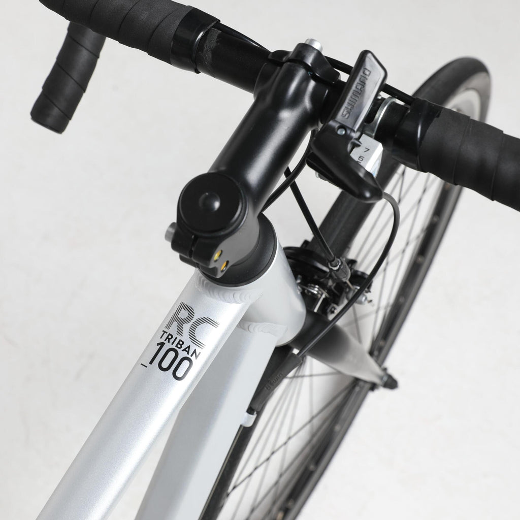 Decathlon Triban RC100 Adult Road Bike, 700 C, Silver, Medium