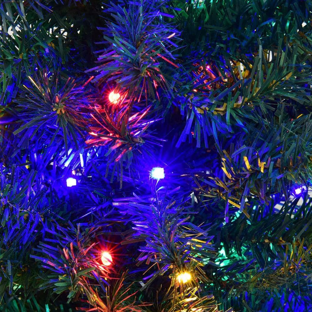 9 ft. Pre-Lit LED PVC Regular Full Artificial Christmas Tree with 1000 Multi-Color Lights and Metal Stand