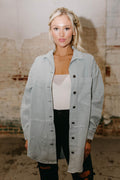 in denim boyfriend jacket top