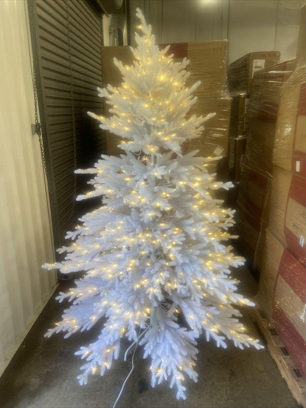 Open Box Balsam Hill White Christmas Tree 6.5' Tree with Candlelight LED Lights