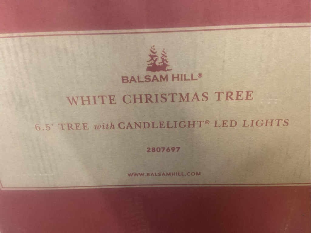 Open Box Balsam Hill White Christmas Tree 6.5' Tree with Candlelight LED Lights