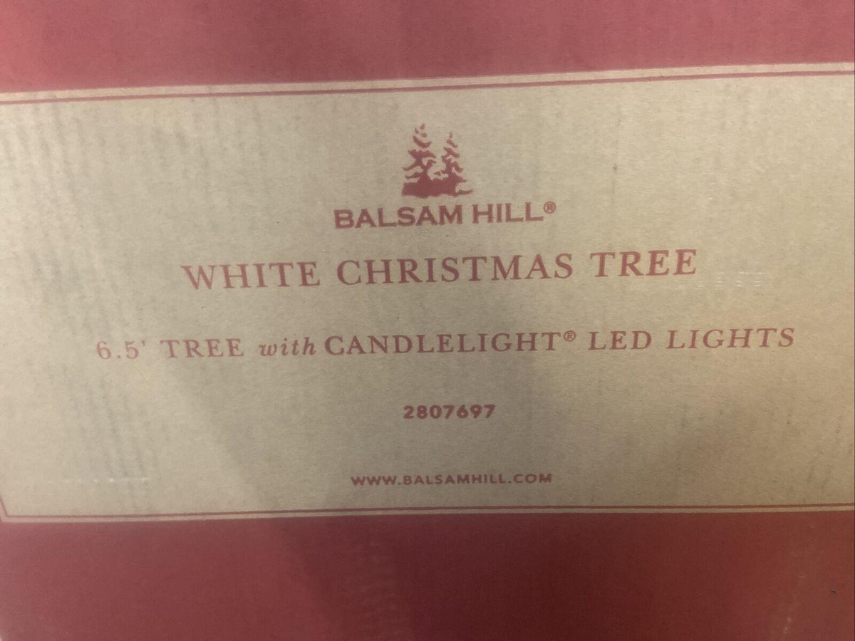 Open Box Balsam Hill White Christmas Tree 6.5' Tree with Candlelight LED Lights