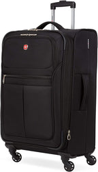 4010 Softside Luggage with Spinner Wheels, Black, Checked-Medium 23-Inch
