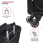 4010 Softside Luggage with Spinner Wheels, Black, Checked-Medium 23-Inch
