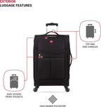 4010 Softside Luggage with Spinner Wheels, Black, Checked-Medium 23-Inch