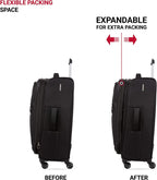 4010 Softside Luggage with Spinner Wheels, Black, Checked-Medium 23-Inch