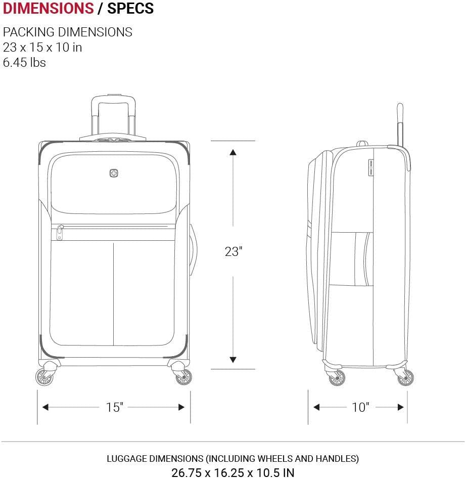 4010 Softside Luggage with Spinner Wheels, Black, Checked-Medium 23-Inch