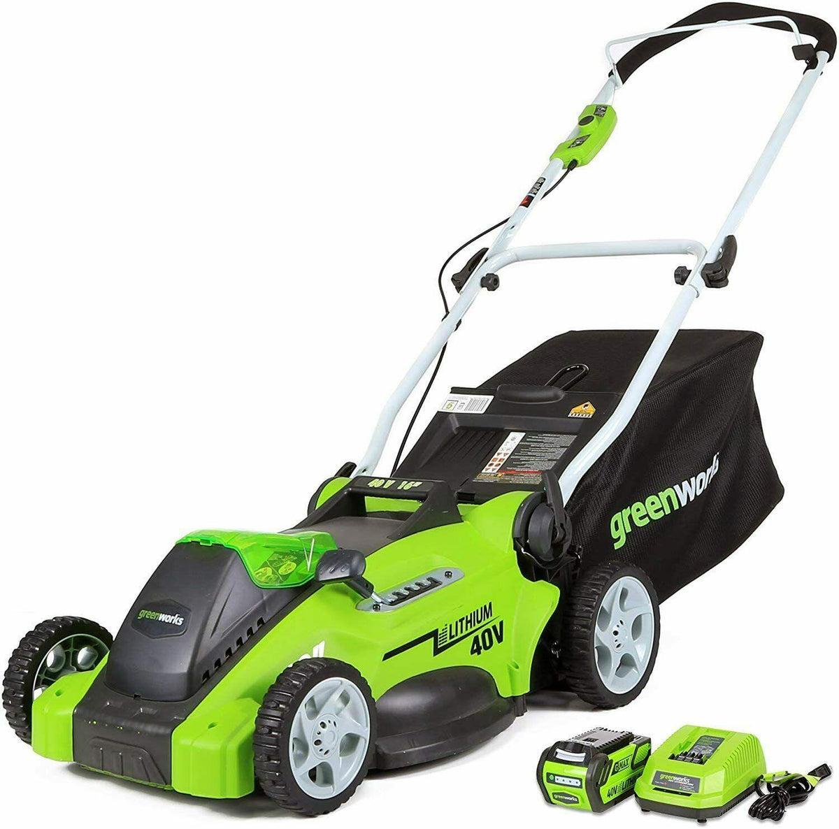 Cordless Lawn Mower 16'' 4Ah Battery Powered Operated 40-Volt Grass Trimmer Yard