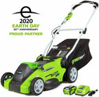 Cordless Lawn Mower 16'' 4Ah Battery Powered Operated 40-Volt Grass Trimmer Yard