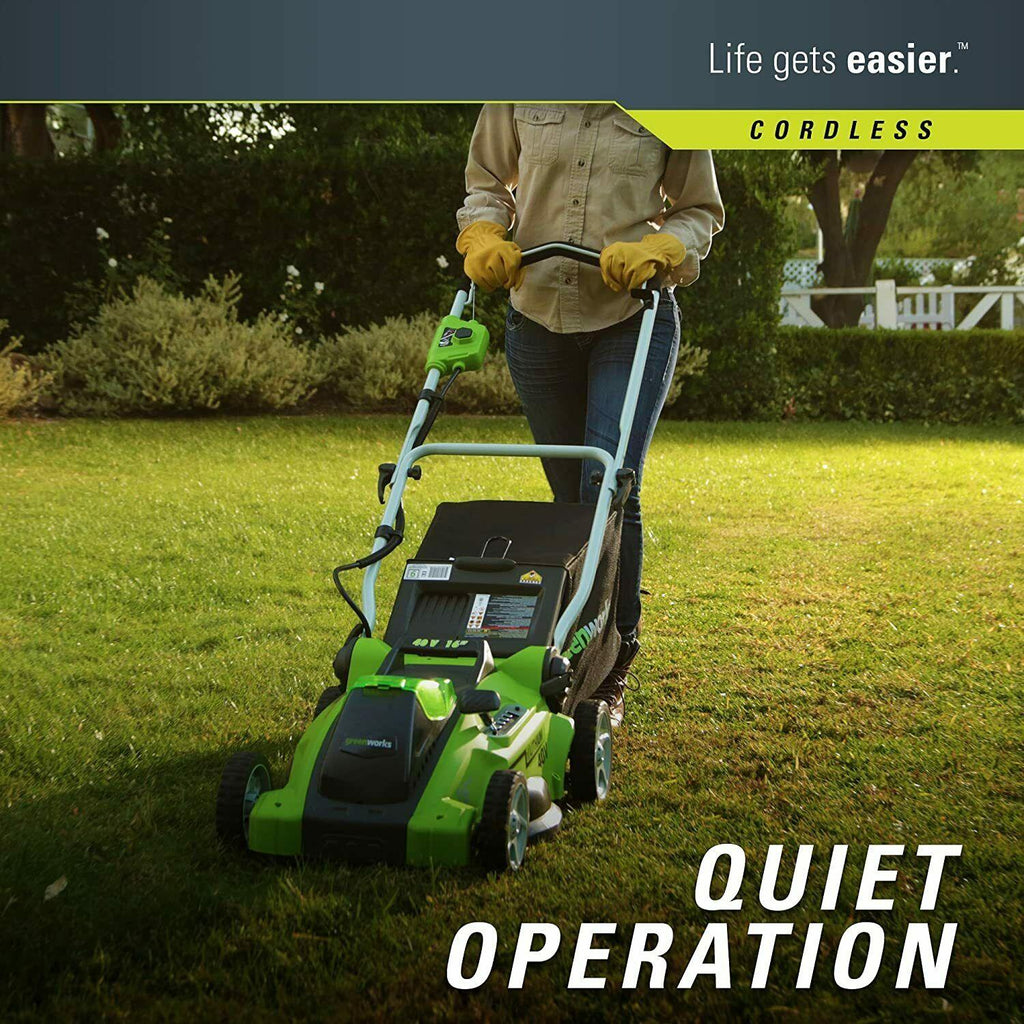 Cordless Lawn Mower 16'' 4Ah Battery Powered Operated 40-Volt Grass Trimmer Yard