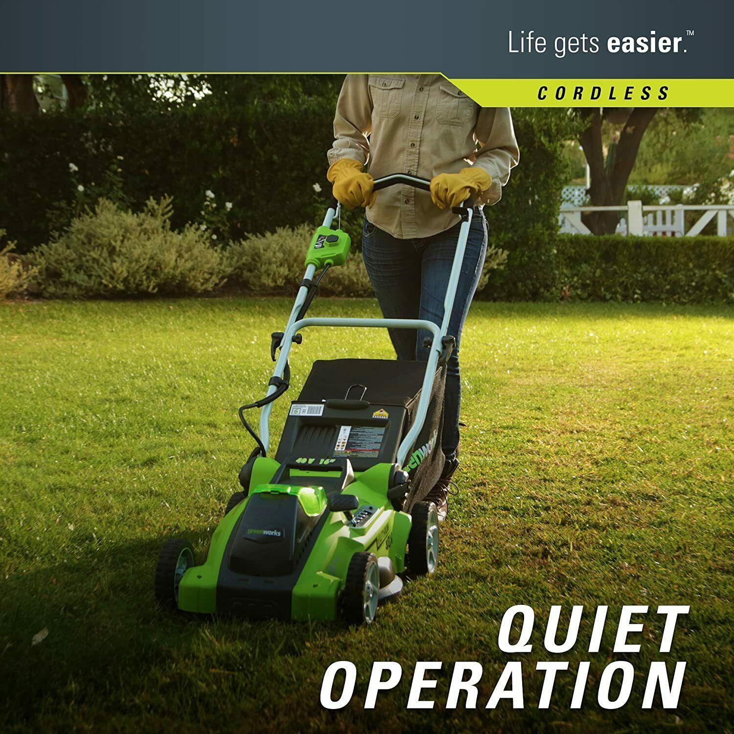 Cordless Lawn Mower 16'' 4Ah Battery Powered Operated 40-Volt Grass Trimmer Yard