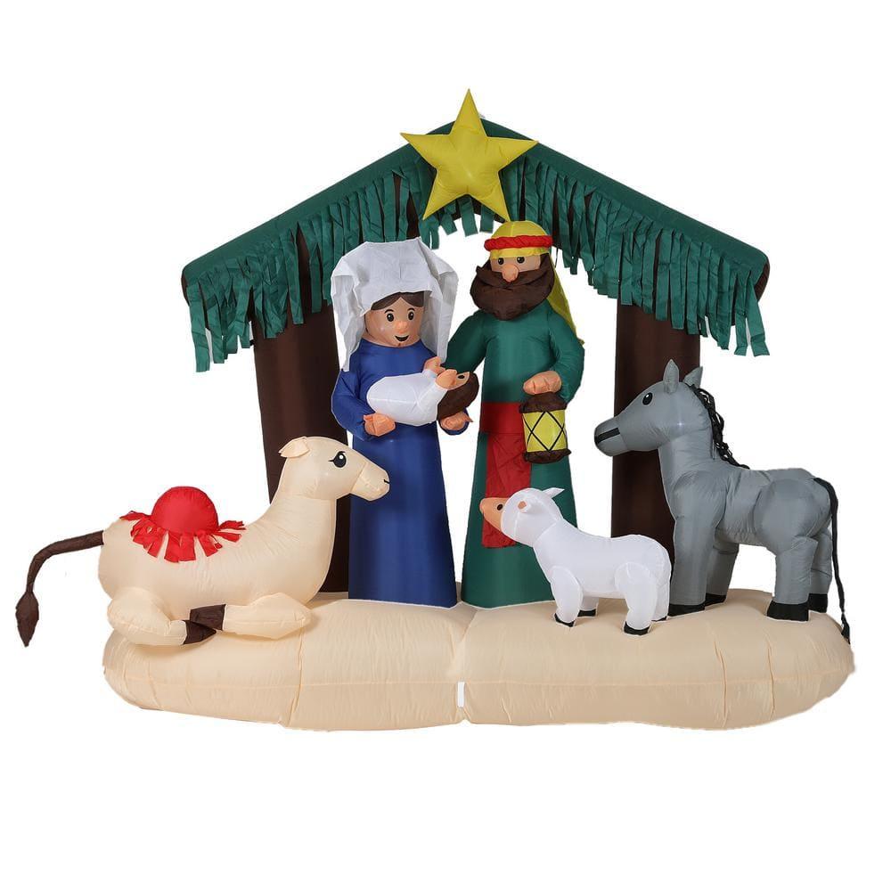 Lighted 7 ft. H x 8 ft. W Nativity Scene Inflatable