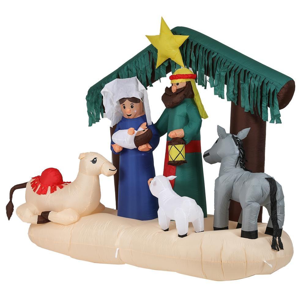 Lighted 7 ft. H x 8 ft. W Nativity Scene Inflatable