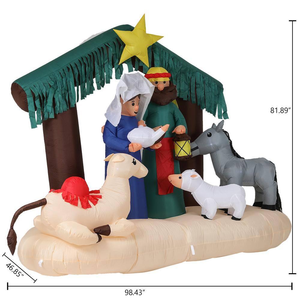 Lighted 7 ft. H x 8 ft. W Nativity Scene Inflatable